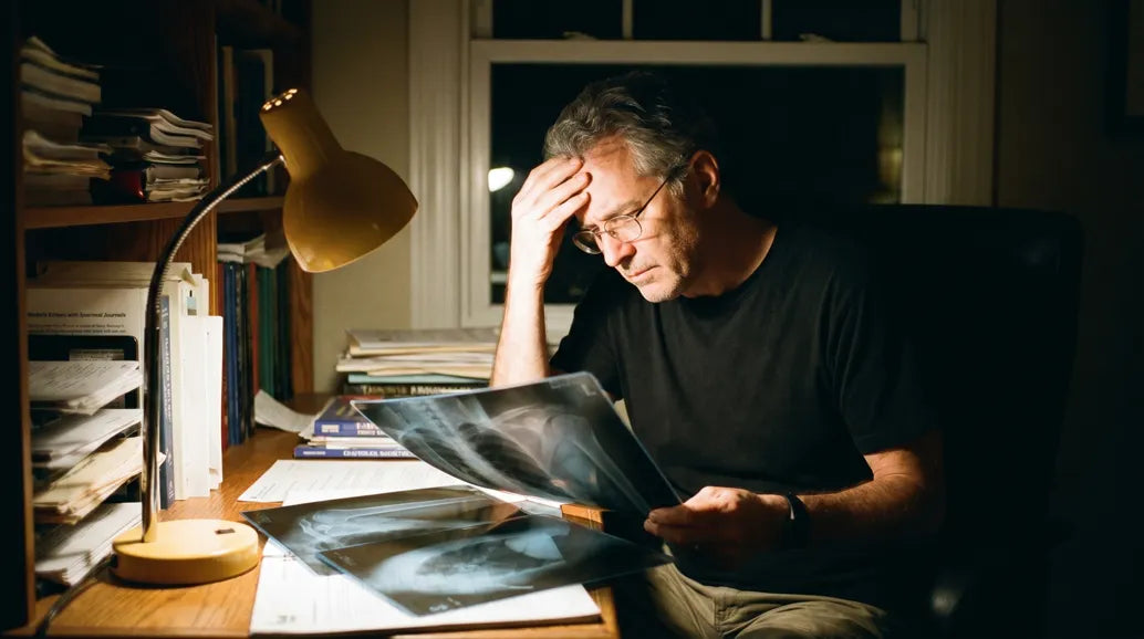 Orthopedic surgeon reviewing the SootheThera design at his desk