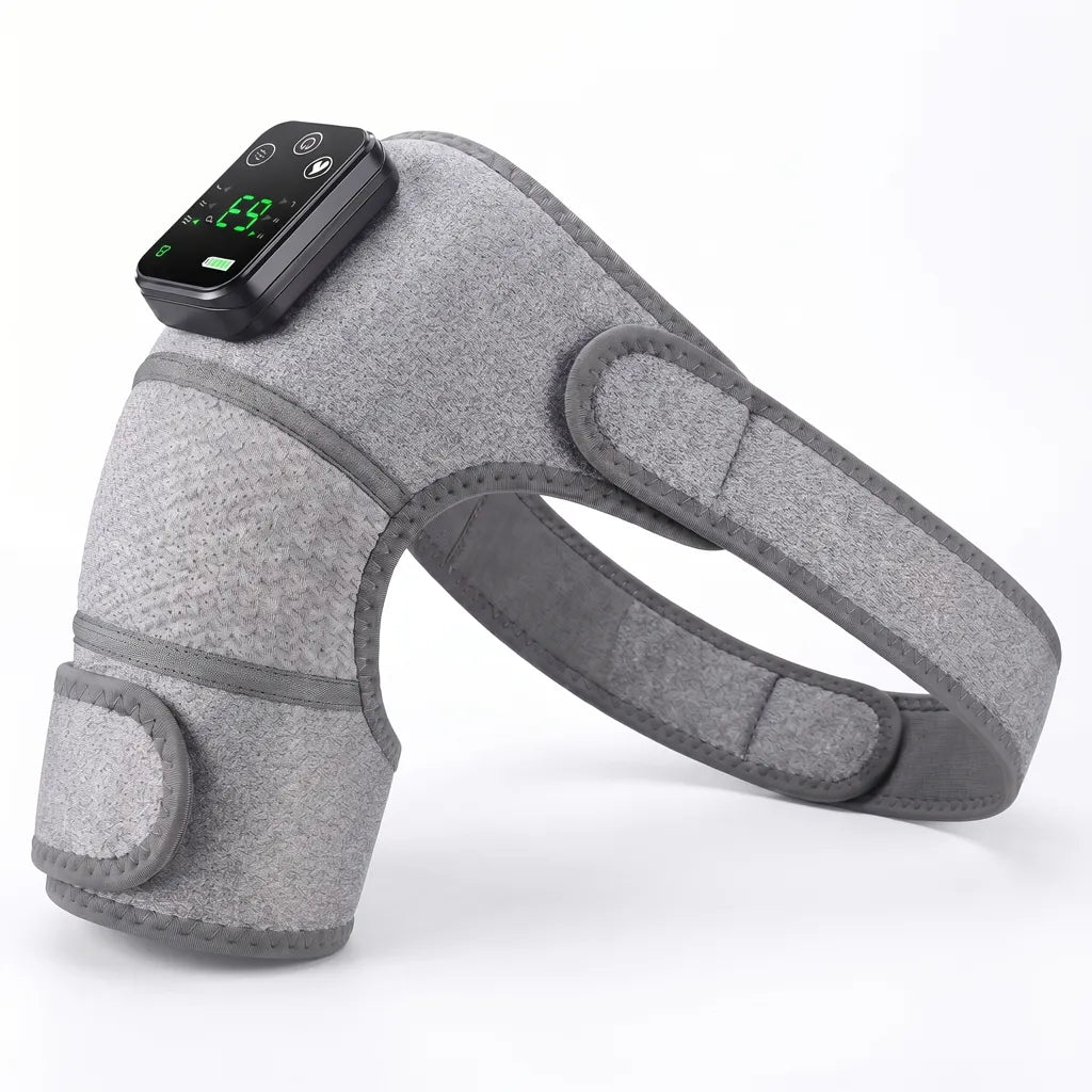 SootheThera heated shoulder brace massager, front view